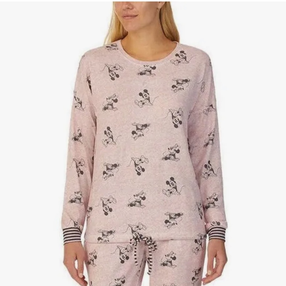 Disney | Mickey Mouse and Minnie Mouse Pink Pajama Top Size Large